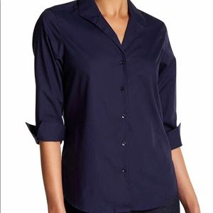 FOXCROFT 3/4 length sleeve, shaped fitted shirt